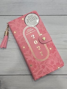 2027 Pink Floral Daily Planner with Tassel